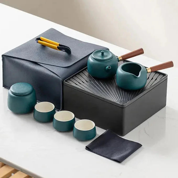 Ceramic Teapot with Portable Storage Box – Outdoor Tea Set VitaeGuard